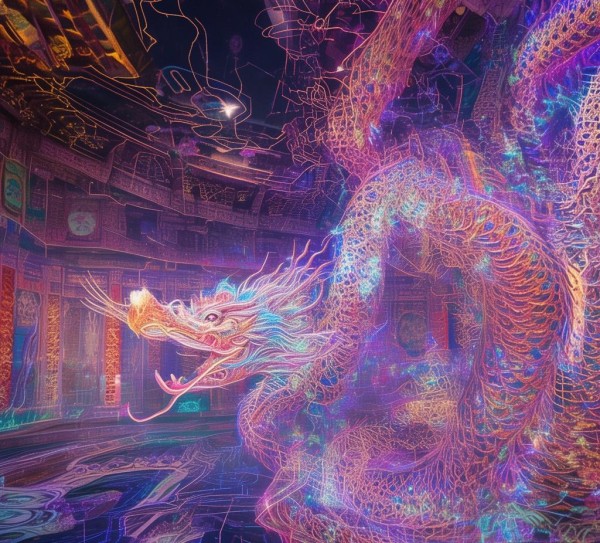数字艺术与文化交融，成都龙潭寺数字绘画展