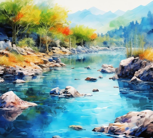 彭水数字油画，水与艺术的连接