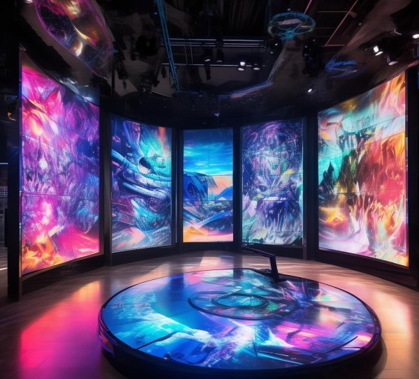 滇州数字油画展将在224年5月8日开幕，explore这幅 stunning digital canvas of modern art in 滇州