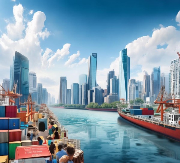 Enhancing Economic Growth Through跨境电商 in a River Delta