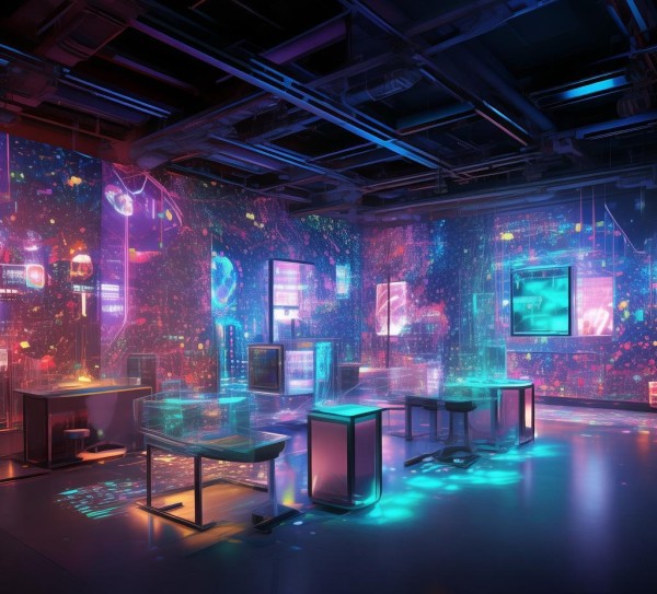 数字展会，教室布置技巧与灵感（视觉盛宴，沉浸式体验，数字设备与艺术融合）