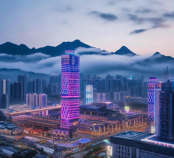 五指山，跨境电商新天地，物流智城未来图