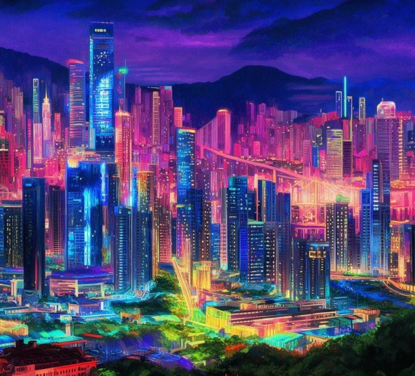 数字油画，重庆的未来