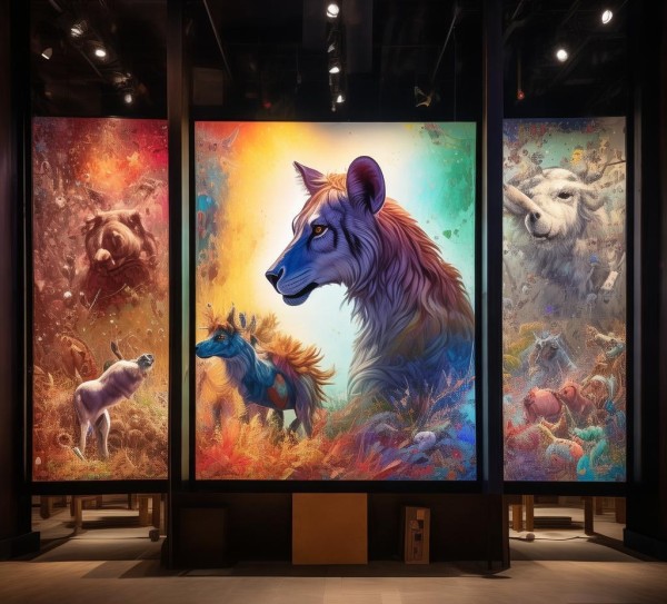 温暖的数字艺术与海口国际艺术节，数字绘画动物展